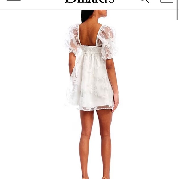 Floral Organza Short Sleeve Babydoll dress - Picture 3 of 3